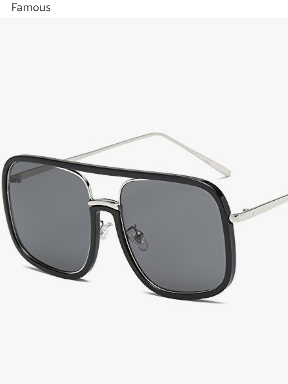 Anthropologie Black and Gray Oversized Square Sunglasses